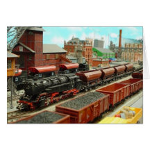 Model Train Station Card