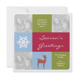 Modern 3 photos Christmas holiday greeting card invitations