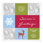 Modern 3 photos Christmas holiday greeting card Custom Invites