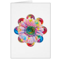 Modern, abstract floral design greetings card