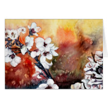 modern abstract flower asian oriental art painting card