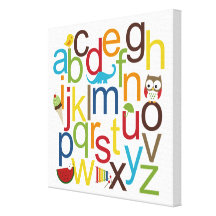 Modern Alphabets Kid Wall Art Gallery Wrap Canvas