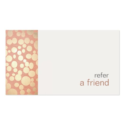 Modern And Hip Gold Refer A Friend Coupon Salon Pack Of Standard Business Cards Zazzle Refer A Friend Coupon Template