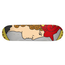 Modern Art Nouveau Roman warrior detail Custom Skateboard