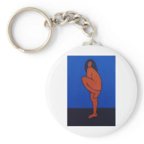 Modern Art Woman Keychain