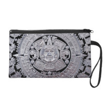 Modern Aztec Mayan Calender Wristlet