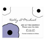 Modern B&W Periwinkle Save the Date Postcard