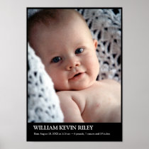 Modern baby photo vertical wall hanging art black