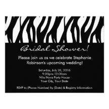 Modern Black and White Bridal Shower Invitations
