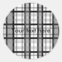 Modern black and white plaid sticker