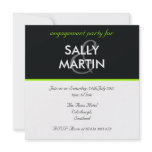 Modern Black & Green Engagement Party Invitation