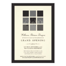 Modern Blocks Grand Opening Invitation (black)