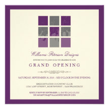 Modern Blocks Grand Opening Invitation (purple)