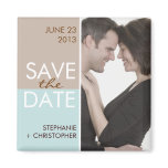 Modern Blocks Save the Date Brown & Teal magnets