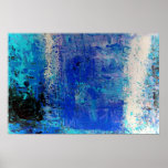 Modern Blue Abstract Print Art Decor Posters