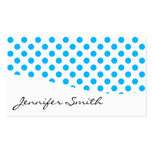 Modern Blue and White Polka Dot Business Cards