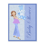 Modern Blue Baby Shower Post Card