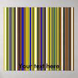 Modern blue brown and white stripes posters