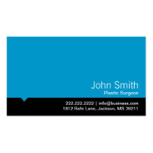Modern Blue Plastic Surgeon Business Card