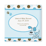 Modern Blue Puppy Baby Shower Magnet Favour