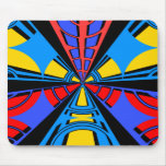 Modern blue red semi-circle design