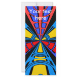 Modern blue red semi-circle design rack cards