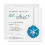 Modern Blue Snowflake Bauble | Christmas Party Invitation