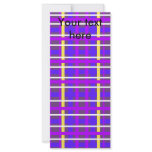 Modern blue yellow and purple plaid rack cards