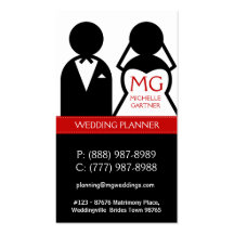 Modern Bride and Groom Icon Wedding Planner Business Card