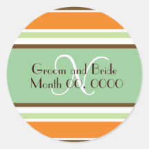 Modern Bride Monogram Wedding Sticker