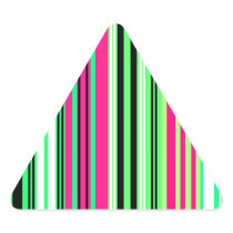 Modern bright green pink and black stripes