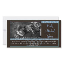 Modern Brown with Blue Elegant Graduation Invite!