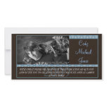 Modern Brown with Blue Elegant Graduation Invite! photo cards