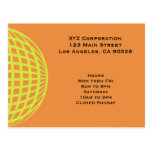 Modern business yellow orange circle design postcard