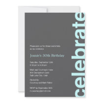 Modern Celebration Party Invitation - Turquoise