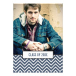 Modern Chevron 3 Photo Graduation Announcement