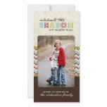 Modern Chevron Christmas Photo Cards (4x8) photo cards