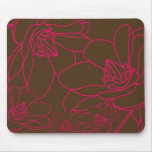 Modern Chic Floral Mousepad - Pink and Brown