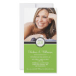 Modern Chic Graduation Announcement (green) photo cards
