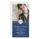 Modern Chic Graduation Announcement (navy) photo cards