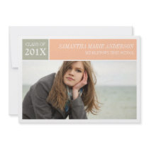 Modern Chic Graduation Invitation - Peach