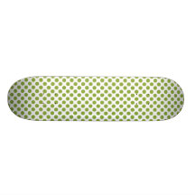 Modern Christmas Green Dot Pattern Skate Board Deck
