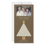 Modern Christmas Monogram Photo Card - Brown photo cards