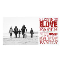 Modern Christmas Photo Card with Subway Art