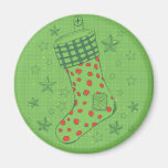 Modern Christmas stocking Refrigerator Magnets