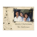 Modern Christmas Tree Family  Photo Postcard