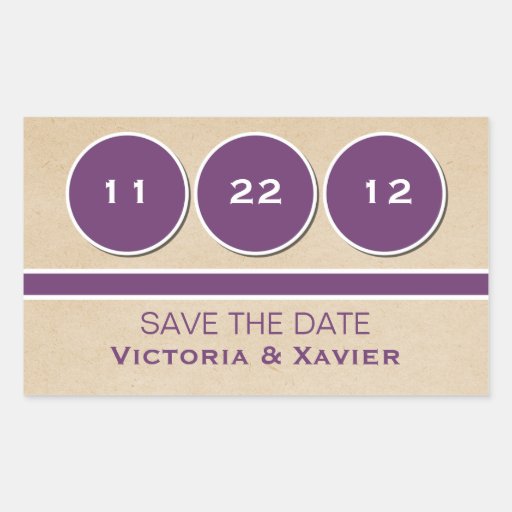 Modern Circles Save the Date Stickers, Purple