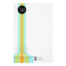 Modern cool stationery with monogram