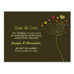 modern creative save the date dandelion postcards