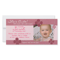 Modern Cutie Birthday Invitation with Flowers